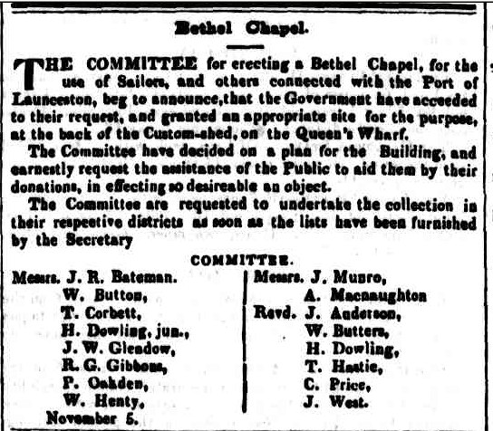 Bethel 5 November 1845 Cornwall Chronicle