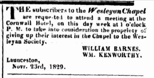Launceston Advertiser 30 November 1829