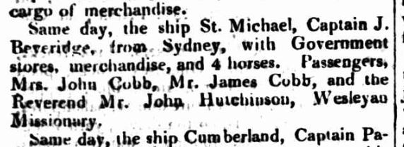 Tasmanian & Port Dalrymple Advertiser, 6 April 1825