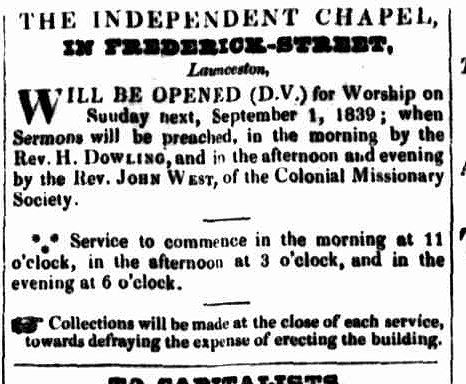 Launceston Advertiser 29 August 1839