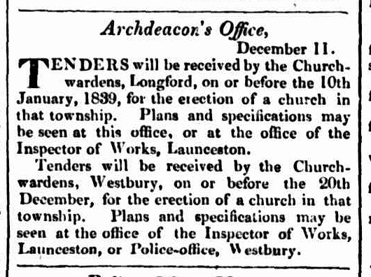 Hobart Town Courier, 14 December 1838