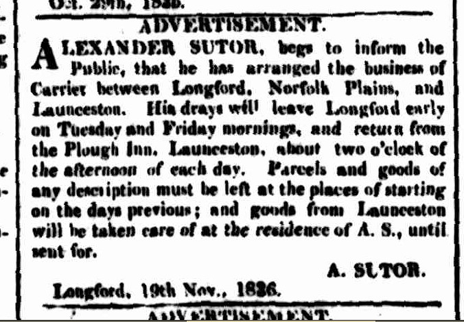Cornwall Chronicle, 26 November 1836