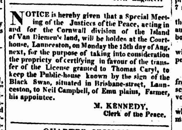 Hobart Town Courier, 30 July 1831