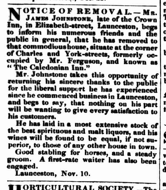 Launceston Examiner, 29 November 1843