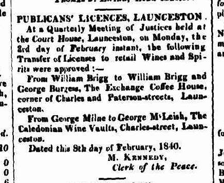 Cornwall Chronicle, 22 February 1840
