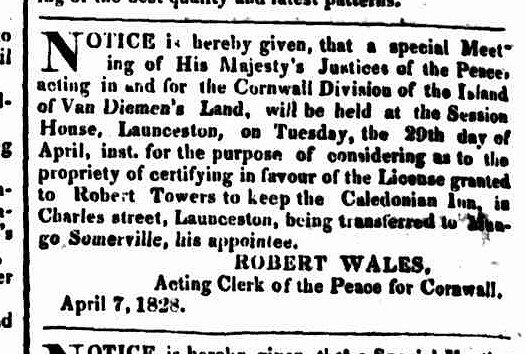 Hobart Town Courier, 19 April 1828