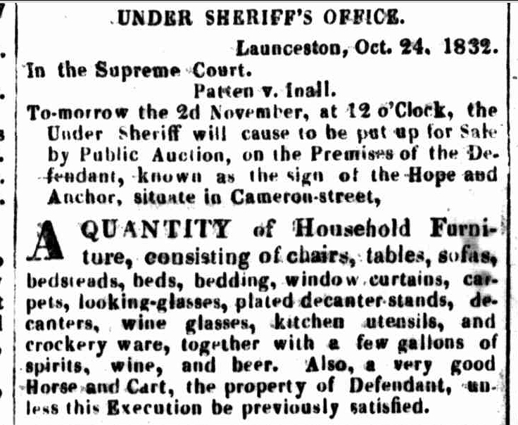 Launceston Advertiser, 1 November 1832