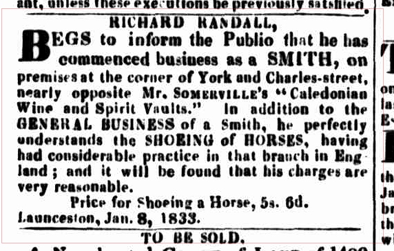 Launceston Advertiser, 10 January 1833