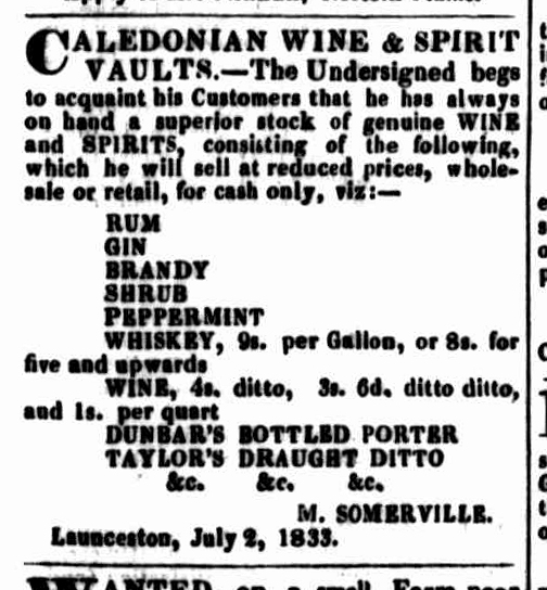 Launceston Advertiser, 11 July 1833