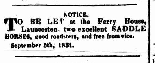 Launceston Advertiser, 12 September 1831