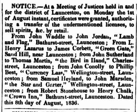 Launceston Advertiser, 18 August 1836 - BIH2