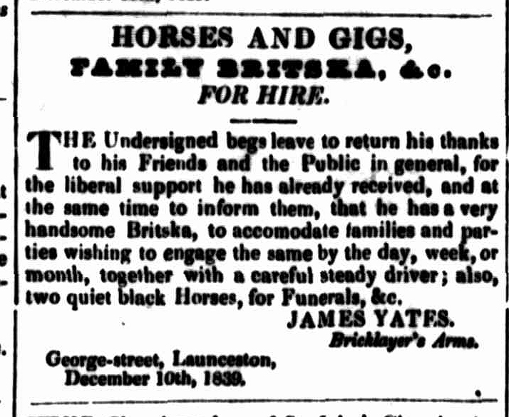 Launceston Advertiser, 26 December 1839