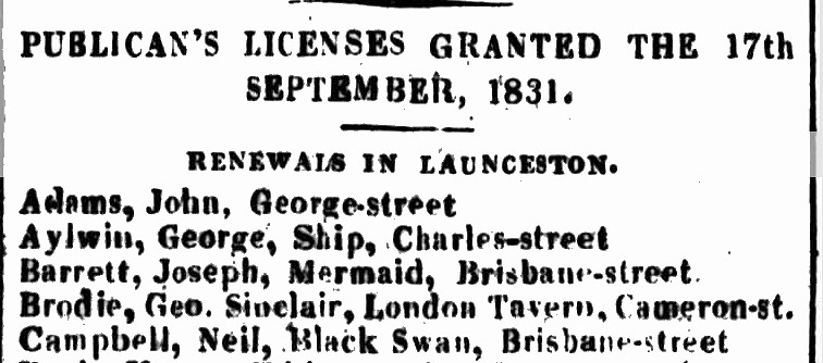 Launceston Advertiser, 26 September 1831 - Mermaid