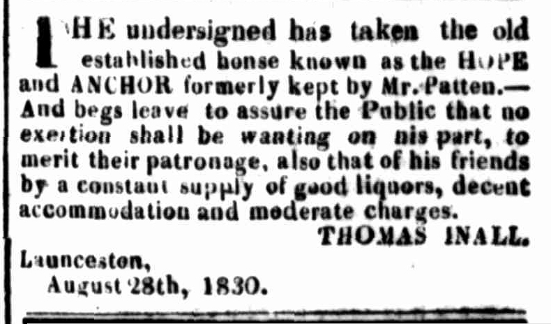 Launceston Advertiser, 6 September 1830
