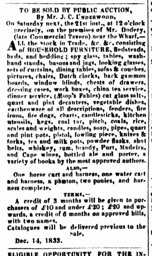 Launceston Advertiser, 19 December 1833