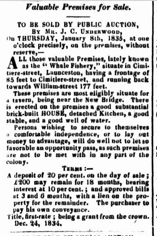 Launceston Advertiser, 29 December 1834