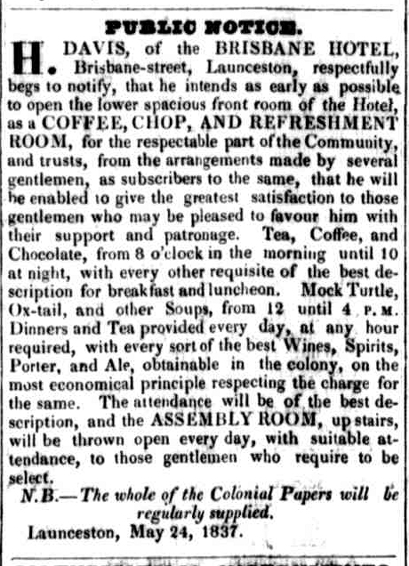 Launceston Advertiser, 15 June 1837