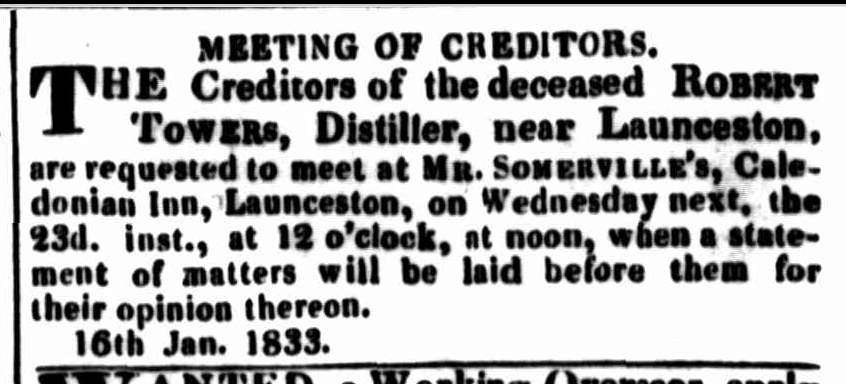 Launceston Advertiser, 17 January 1833