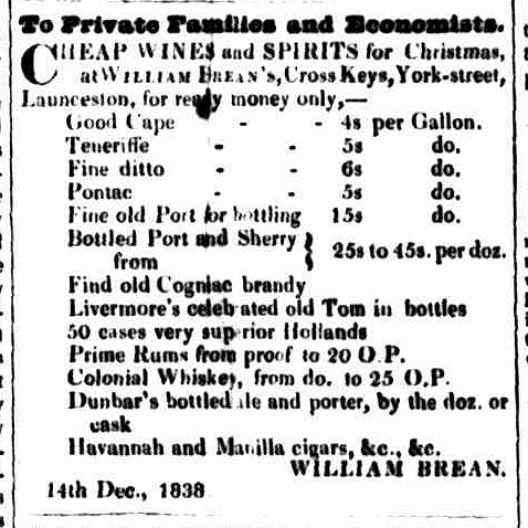 Launceston Advertiser, 20 December 1838