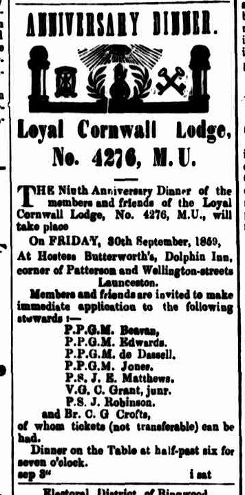 Cornwall Chronicle, 7 September 1859